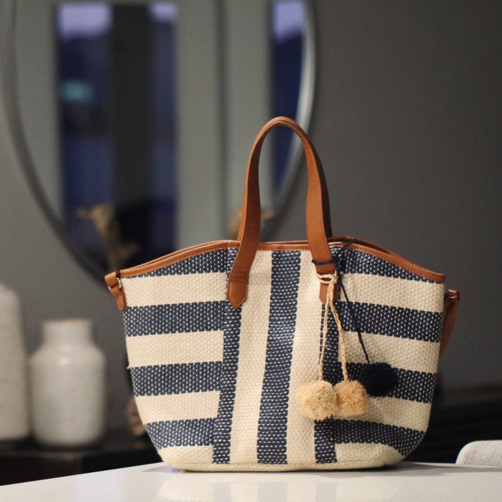 NWOT Large Striped Tote